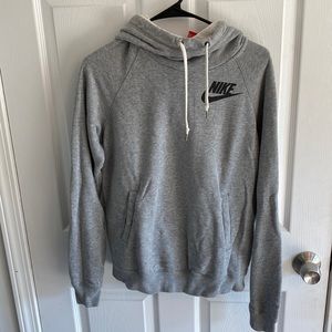 Gray Knit Womens Nike Hooded Sweatshirt